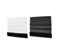sourcing map 2pcs Vinyl Squeegee, Felt Edge Vinyl Wrap Decal Squeegee Tool, 4-Inch Car Vinyl Film Scraper Plastic Squeegee for Car Wrap, Sign Making, Window, White+Black, Rectangle