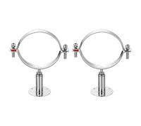 sourcing map 2pcs Wall Mount Ceiling Mount Pipe Supports 304 Stainless Steel Adjustable Pipe Bracket Clamp for OD Pipe 4"-4.3" (102-108mm) Adjustable Height 50-100mm