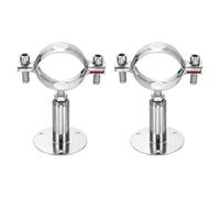 sourcing map 2pcs Wall Mount Ceiling Mount Pipe Supports 304 Stainless Steel Adjustable Pipe Bracket Clamp for OD Pipe 1.9"-2" (48-51mm) Adjustable Height 50-100mm