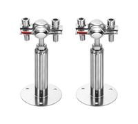 sourcing map 2pcs Wall Mount Ceiling Mount Pipe Supports 304 Stainless Steel Adjustable Pipe Bracket Clamp for OD Pipe 0.6"-0.7" (15-19mm) Adjustable Height 100-150mm