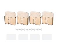sourcing map 2Pcs Wall Mounted Phone Holder, Self-Adhesive PC Phone Stand with Charging Hole Charger Remote Control Stand Organizer for Home Office Bedroom Kitchen Smartphone, Transparent Brown