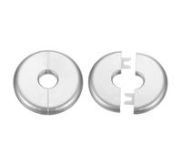 sourcing map 2pcs Wall Split Flange 17mm/0.7" Self-Adhesive Plumbing Cover Plates ABS Plastic Round Escutcheon Plate Buckle Design for Water Pipe Bathroom Kitchen Decoration, Silver Tone