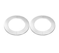 sourcing map 2pcs Wall Split Flange 3.98" (101mm) Stainless Steel Round Self-Adhesive Split Flange Pipe Cover Clip-on Escutcheon Collar for Floor Ceiling Bathroom Kitchen Toilet