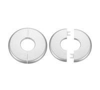 sourcing map 2pcs Wall Split Flange 33.5mm/1.3" Self-Adhesive Plumbing Cover Plates ABS Plastic Round Escutcheon Plate Buckle Design for Water Pipe Bathroom Kitchen Decoration, Silver Tone