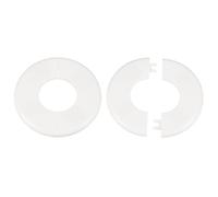 sourcing map 2pcs Wall Split Flange 44mm/1.7" Self-Adhesive Plumbing Cover Plates ABS Plastic Round Escutcheon Plate Buckle Design for Water Pipe Bathroom Kitchen Decoration, White