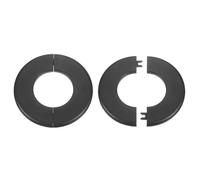 sourcing map 2pcs Wall Split Flange 64mm/2.5" Self-Adhesive Plumbing Cover Plates ABS Plastic Round Escutcheon Plate Buckle Design for Water Pipe Bathroom Kitchen Decoration, Black