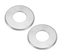 sourcing map 2Pcs Wall Split Flange, ABS Self-Adhesive Escutcheon Plate for 51mm/2" Diameter, Water Pipe Cover for Kitchen Toilet Faucet Decoration, Silver