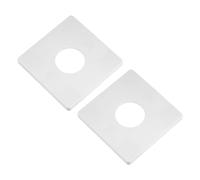 sourcing map 2pcs Wall Split Flange, ABS Square Self-Adhesive Escutcheon Plate with 33mm/1.3Inch Diameter Hole, Water Pipe Cover for Water Faucet Decoration, White