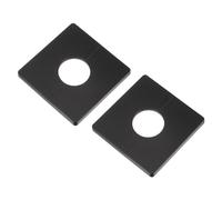 sourcing map 2pcs Wall Split Flange, ABS Square Self-Adhesive Escutcheon Plate with 33mm/1.3Inch Diameter Hole, Water Pipe Cover for Water Faucet Decoration, Black