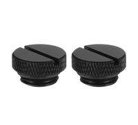 sourcing map 2pcs Water Stop Plug Fitting G1/4" Thread Pc Water Cooling Slot Plugs Fitting Copper Water Stop End Cap for Computer Water Cooling System, Black