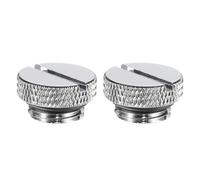 sourcing map 2pcs Water Stop Plug Fitting G1/4" Thread Pc Water Cooling Slot Plugs Fitting Copper Water Stop End Cap for Computer Water Cooling System, Silver
