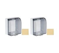 sourcing map 2Pcs Waterproof Electrical Outlet Cover 86-Type Protector Universal 1-Gang Wall Socket Protector Receptacle Cover for Bathrooms Outdoor Plug, Transparent Black 4.53 x 4.02 x 2.48in