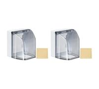 sourcing map 2Pcs Waterproof Electrical Outlet Cover 86-Type Protector Universal 1-Gang Wall Socket Protector Receptacle Cover for Bathrooms Outdoor Plug, Transparent Black 4.53 x 3.98 x 3.78in