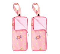 sourcing map 2pcs Wet Umbrellas Bag 3.9" x 8.7" Superfine Fiber Strong Water Absorption Umbrella Case Cover Portable Waterproof Case for Storage Travel Home Outdoor, Pink