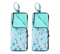 sourcing map 2pcs Wet Umbrellas Bag 4.9" x 11" Superfine Fiber Strong Water Absorption Umbrella Case Cover Portable Waterproof Case for Storage Travel Home Outdoor, Sky Blue