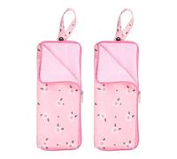 sourcing map 2pcs Wet Umbrellas Bag 4.9" x 11" Superfine Fiber Strong Water Absorption Umbrella Case Cover Portable Waterproof Cases for Storage Travel Home Outdoor, Pink