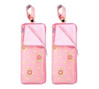 sourcing map 2pcs Wet Umbrellas Bag 4.9" x 11" Superfine Fiber Strong Water Absorption Umbrella Case Cover Portable Waterproof Case for Storage Travel Home Outdoor, Pink