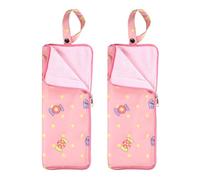 sourcing map 2pcs Wet Umbrellas Bag 4.9" x 12.6" Superfine Fiber Strong Water Absorption Umbrella Case Cover Portable Waterproof Case for Storage Travel Home Outdoor, Pink