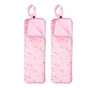sourcing map 2pcs Wet Umbrellas Bag 4.9" x 15" Superfine Fiber Strong Water Absorption Umbrella Case Cover Portable Waterproof Cases for Storage Travel Home Outdoor, Pink