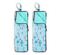 sourcing map 2pcs Wet Umbrellas Bag 4.9" x 15" Superfine Fiber Strong Water Absorption Umbrella Case Cover Portable Waterproof Case for Storage Travel Home Outdoor, Sky Blue
