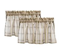 sourcing map 2Pcs Window Valance, 130x41cm Valance Curtains Small Short Light Filtering Sheer for Windows Bedroom Bathroom Living Room Kitchen, Brown