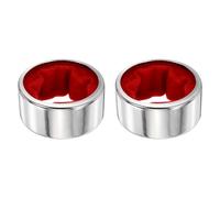 sourcing map 2Pcs Wine Bottle Collars, Leak- Proof Anti- Overflow Stainless Steel Wine Drip Ring with Velvet Felt for Kitchen and Bar Party, Red(Smooth Surface)