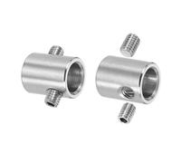 sourcing map 2Pcs Wire Rope Clips, 11mm ID 16mm OD Double Holes Lock Cable Clamps, 304 Stainless Steel Secure Fasteners with M6 Screws for Cable Rigging, Silver