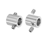sourcing map 2Pcs Wire Rope Clips, 11mm ID 18mm OD Double Holes Lock Cable Clamps, 304 Stainless Steel Secure Fasteners with M6 Screws for Cable Rigging, Silver