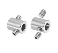 sourcing map 2Pcs Wire Rope Clips, 6mm ID 12mm OD Double Holes Lock Cable Clamps, 304 Stainless Steel Secure Fasteners with M5 Screws for Cable Rigging, Silver