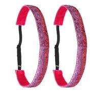 sourcing map 2Pcs Women's Headband, Non-Slip Bling Sparkle Headband Elastic Athletic Hair Head Band for Gym Running Yoga Sports, Workout Travel, Color 9