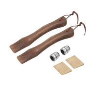 sourcing map 2pcs Wood Axe Handle Replacement 10.2" Universal Hickory Hatchet Handle with Wooden and Round Wedge for Camping Garden Axe