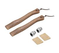 sourcing map 2pcs Wood Axe Handle Replacement 13" Universal Hickory Hatchet Handle with Wooden and Round Wedge for Camping Garden Axe