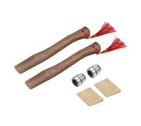 sourcing map 2pcs Wood Axe Handle Replacement 13" Universal Hickory Hatchet Handles with Wooden and Round Wedges for Camping Garden Axe