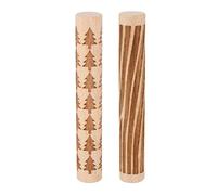 sourcing map 2pcs Wood Clay Roller 10cm Pine Tree Wood Grain Pattern Rolling Pins Wood Rollers Pottery Tools Wood Grain Texture Rollers for Clay Baking Dough Playdough DIY