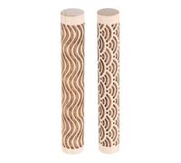 sourcing map 2pcs Wood Clay Roller 10cm Water Wave Curved Lines Pattern Rolling Pins Pottery Tools Wood Grain Texture Rollers for Clay Baking Dough Playdough DIY