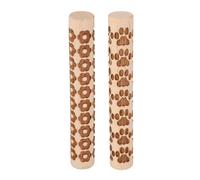 sourcing map 2pcs Wood Clay Roller 4" Flower Paw Print Pattern Rolling Pins Wood Rollers Pottery Tools Wood Grain Texture Rollers for Clay Baking Dough Playdough DIY