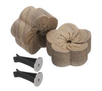sourcing map 2Pcs Wood Essential Oil Diffuser, Black Walnut Plum Car Diffusers for Essential Oils Small Wooden Aromatherapy Scent Diffuser Air Freshener with Car Clip for Car, Home, and Office