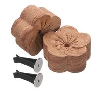 sourcing map 2Pcs Wood Essential Oil Diffuser, Rosewood Plum Car Diffusers for Essential Oils Small Wooden Aromatherapy Scent Diffusers Air Freshener with Car Clips for Car, Home, and Office