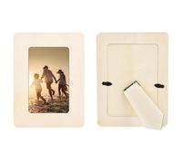 sourcing map 2Pcs Wood Frame,Paintable DIY Photo Frames 6.5 x 5 Inch Small Standing Unfinished Picture Frames Bulk for Crafts Wedding Birthday Party Home Decoration Anniversaries Christmas