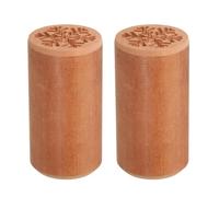 sourcing map 2pcs Wood Pottery Tools Stamps 1" Dia 2" Length Wood Block Print Stamps Snowflake Pattern for Cookie Cake Dessert