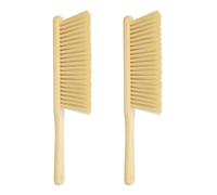 sourcing map 2pcs Wooden Dust Brush, 14 Inch Hand Broom Cleaning Brush Soft Bristle with Wood Handle for Bench, Car, Sofa, Bed, Fireplace Yellow