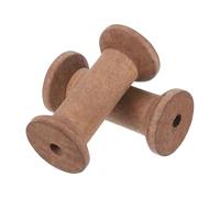 sourcing map 2Pcs Wooden Spools for Crafts, 2.36In Natural Wood Empty Spools Thread Wooden Bobbins for Wire Weaving Cord Sewing Twine Ribbon Chain Wrapping Organizing, Brown