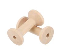 sourcing map 2Pcs Wooden Spools for Crafts, 2.75In Natural Wood Empty Spools Thread Wooden Bobbins for Wire Weaving Cord Sewing Twine Ribbon Chain Wrapping Organizing, Wood Color