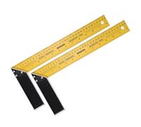 sourcing map 2Pcs Woodworking Square Ruler 14" Carbon Steel Try Square Precision Framing Carpenter Tool Right Angle Ruler with Aluminium Handle for Professional Carpentry, Yellow Black