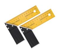 sourcing map 2Pcs Woodworking Square Ruler 15cm Carbon Steel Try Square Precision Framing Carpenter Tool Right Angle Ruler with Aluminium Handle for Professional Carpentry, Yellow Black