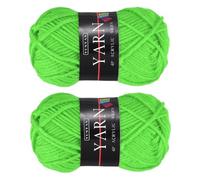 sourcing map 2PCS x 25g Acrylic Crochet Yarns, Fluorescent Green 4 Ply Sport Weight Crochet Yarns Bulk Soft and Fluffy for Knitting DIY Handicraft Blankets(100m/110 Yards Total)