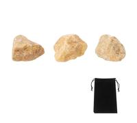 sourcing map 2Pcs Yellow Aventurine Rough Crystals, Crystal Rocks Stone Real Raw Gemstones with Velvet Bag for Vase Filler Landscape Bottom Decoration Home Collection Decor DIY Project