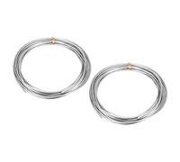 sourcing map 2Pcs Zinc Wire, 99.995% High Purity Solid Zinc Bar 1/16"(2mm) Dia 196 7/8"(5000mm) Length Zinc Metal Rod Anode Good Conductivity for Scientific Experiment Research DIY Craft