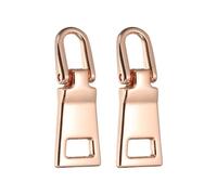 sourcing map 2Pcs Zipper Pull Replacement, 1" Detachable Metal Zipper Handle Mend Fixer Tab Repair for Luggage Suitcase Backpack Jacket Bags Boots Coat Handbags, Rose Gold