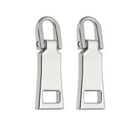sourcing map 2Pcs Zipper Pull Replacement, Detachable Metal Zipper Handle Mend Fixer Tab Repair for Luggage Suitcase Backpack Jacket Bags Boots Coat Handbags, White Gold